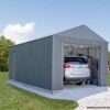 SOJAG GRC1215 Everest Wind & Snow Rated Steel Garage – 12 ft. x 15 ft. x 10 ft. Charcoal 12′ x 15′