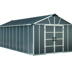 Palram – Canopia | Yukon 11×17 Storage Shed, Gray 11′ x 17′
