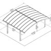 Palram – Canopia Arizona Wave Double Carport – 19′ x 16′ x 9′ – Gray/Gray
