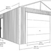 SOJAG GRC1215 Everest Wind & Snow Rated Steel Garage – 12 ft. x 15 ft. x 10 ft. Charcoal 12′ x 15′