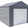 SOJAG GRC1215 Everest Wind & Snow Rated Steel Garage – 12 ft. x 15 ft. x 10 ft. Charcoal 12′ x 15′