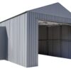 SOJAG GRC1215 Everest Wind & Snow Rated Steel Garage – 12 ft. x 15 ft. x 10 ft. Charcoal 12′ x 15′