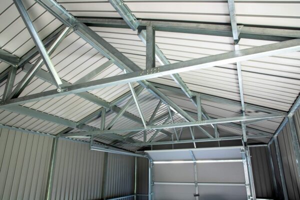 SOJAG GRC1215 Everest Wind & Snow Rated Steel Garage – 12 ft. x 15 ft. x 10 ft. Charcoal 12′ x 15′