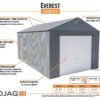 SOJAG GRC1215 Everest Wind & Snow Rated Steel Garage – 12 ft. x 15 ft. x 10 ft. Charcoal 12′ x 15′