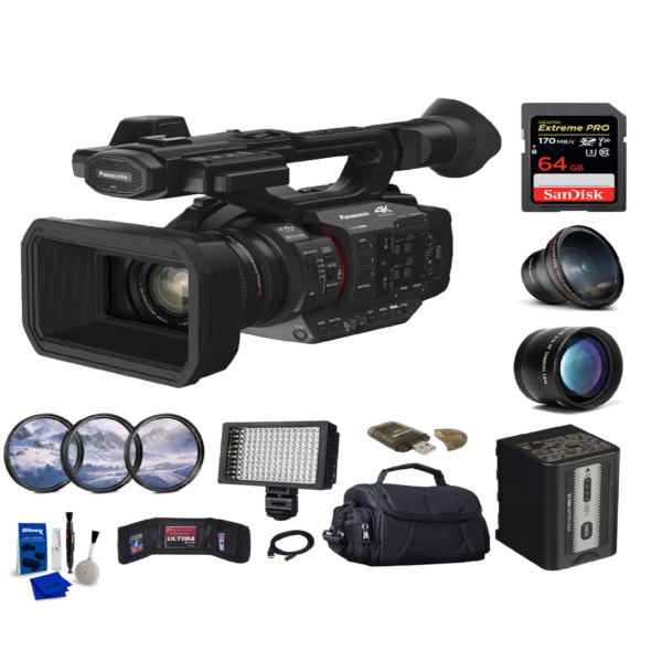 Panasonic HC-X2 4K Camcorder + 64GB Memory Card + Bag + Card Reader + More