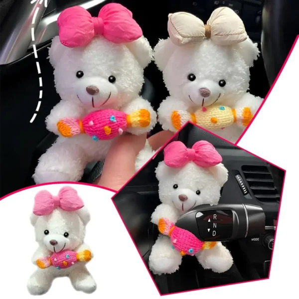 Pilot Bear Used for Car Gear Shift Decoration Cute Turn Signal Dolls Wiper Dolls Rearview Mirror Ornament