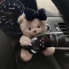 Pilot Bear Used for Car Gear Shift Decoration Cute Turn Signal Dolls Wiper Dolls Rearview Mirror Ornament
