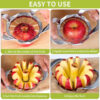 Apple Slicer And Corer, Sturdy and Sharp 12-Blade Stainless Steel Apple Cutter Divider Pitter Fruit Cutter Tools