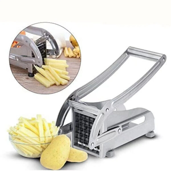 Multifunction Potato Cutter Stainless Steel Cut Manual Vegetable Cutter Tool Fast Cutting With 2 Blades Manual Fries Machine