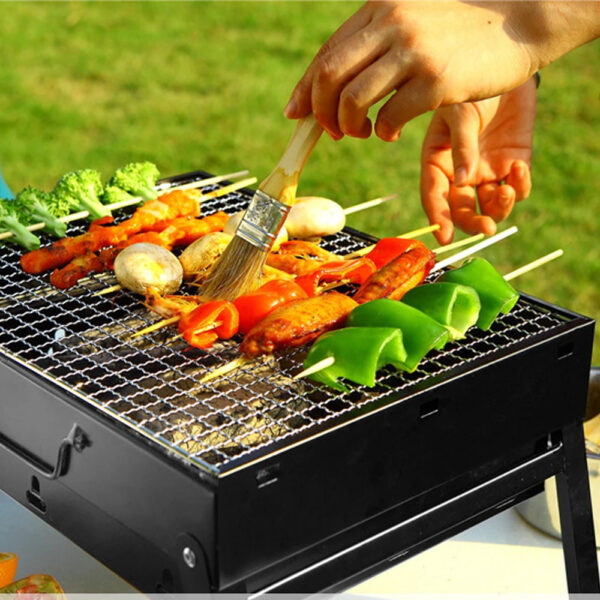 Portable Foldable Charcoal Grill Mini Tabletop Stainless Steel Barbecue Grill for Backyard Camping Picnics