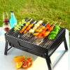 Portable Foldable Charcoal Grill Mini Tabletop Stainless Steel Barbecue Grill for Backyard Camping Picnics