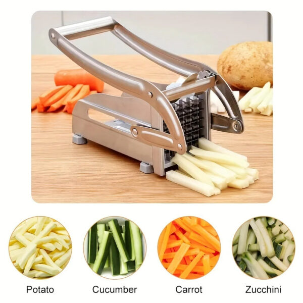 Multifunction Potato Cutter Stainless Steel Cut Manual Vegetable Cutter Tool Fast Cutting With 2 Blades Manual Fries Machine