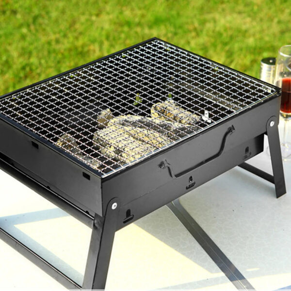 Portable Foldable Charcoal Grill Mini Tabletop Stainless Steel Barbecue Grill for Backyard Camping Picnics