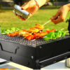 Portable Foldable Charcoal Grill Mini Tabletop Stainless Steel Barbecue Grill for Backyard Camping Picnics