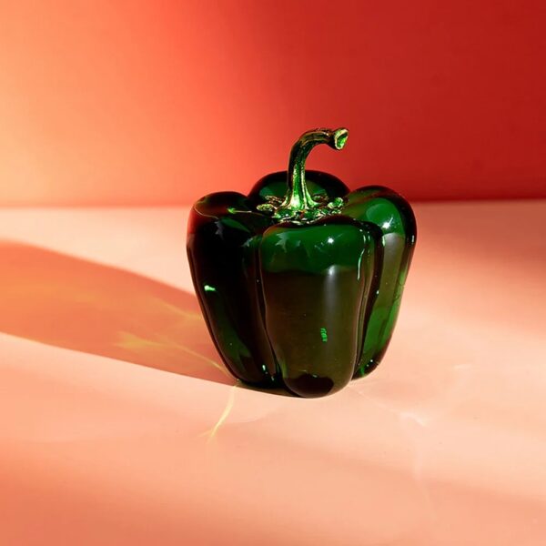 Color Crystal Chili Figurine Collectible Paperweight Glass Pepper Vegetable Ornament Table Office Home Decor Gift