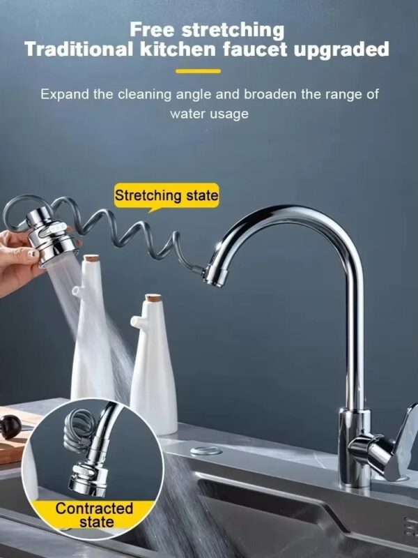 Kitchen Faucet Sprayer Attachment with Stretchable Hose