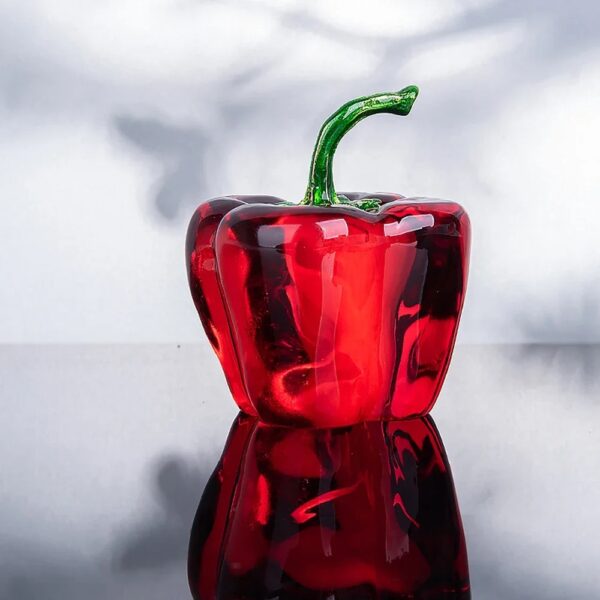 Color Crystal Chili Figurine Collectible Paperweight Glass Pepper Vegetable Ornament Table Office Home Decor Gift