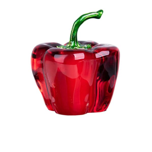 Color Crystal Chili Figurine Collectible Paperweight Glass Pepper Vegetable Ornament Table Office Home Decor Gift
